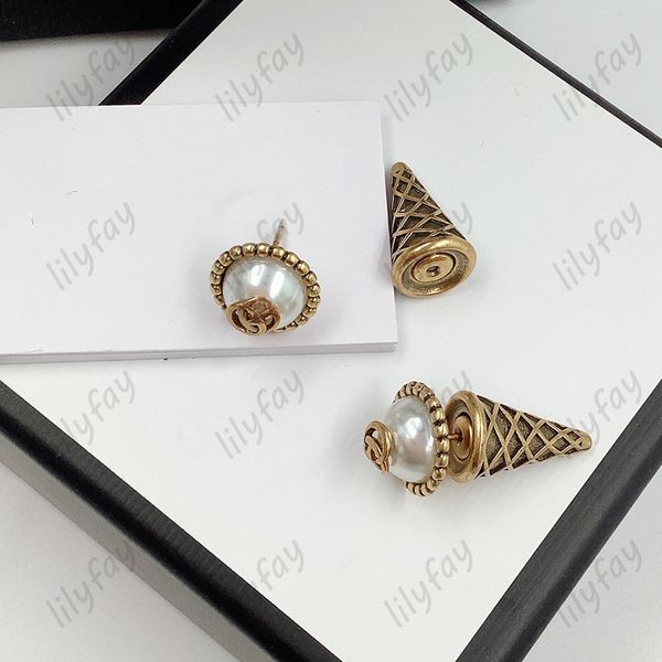 Mode Schleife Ohrringe Gold Eis Styling Stud Luxus große Perle Liebe Ohrring Designer Schmuck 925 Silber G Ohrstecker für Frauen Geschenk mit Box