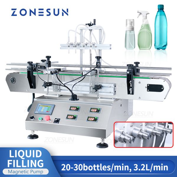 ZONESUN ZS-DTMP4C Desktop Automatische Vulmachine Essentiële Olie Lotion Vloeibare Fles Magnetische Pomp Filler Voor Cosmetische