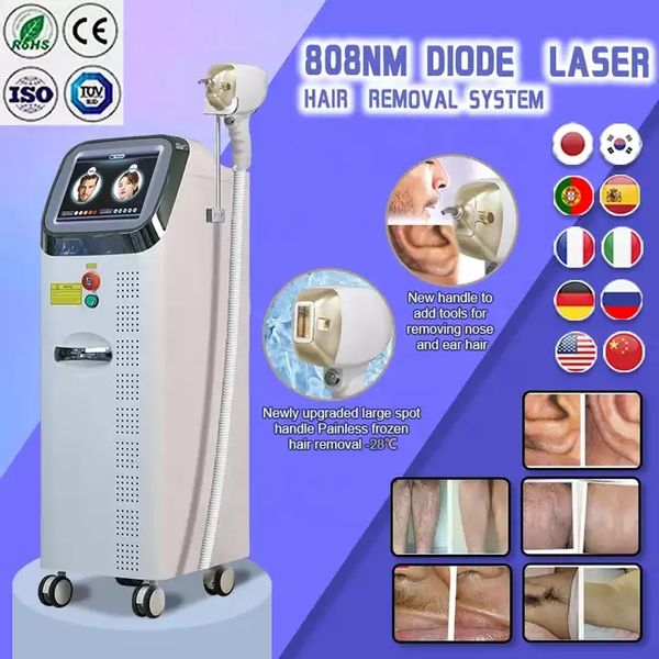 Macchina per la certificazione CE indolore e permanente per la depilazione 808nm del laser a diodi da 1/2 maniglia