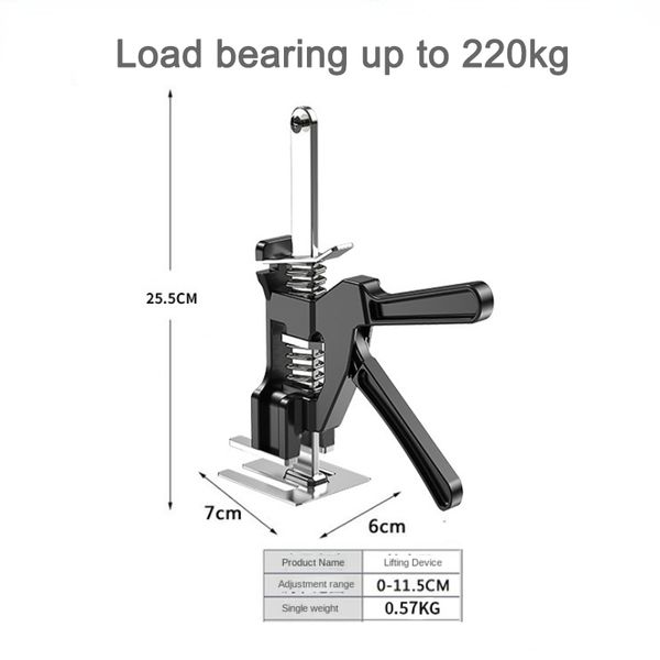 Utensili a mano 220KG Uso della porta Sollevatore per assi Jack per uso domestico Riparazione di lastre di gesso Antiscivolo Ascensore Strumento per la regolazione dell'altezza delle piastrelle di ceramica