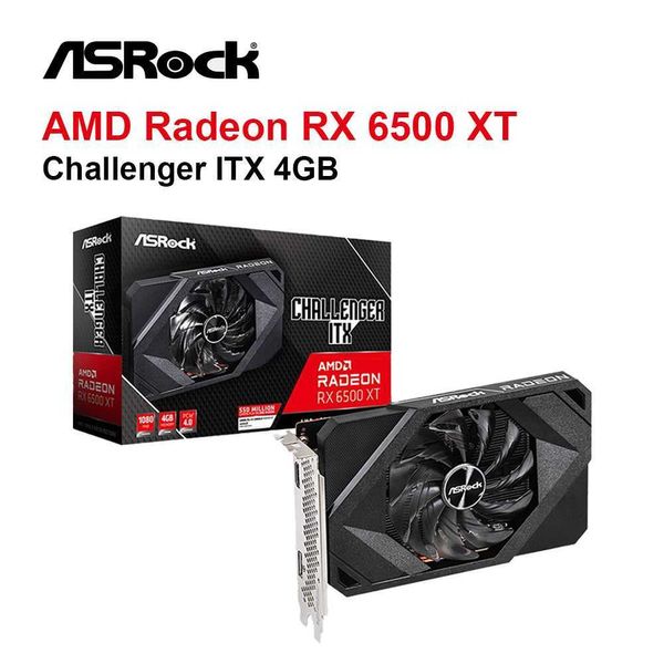 Asrock New Radeon RX 6500 XT RX6500XT 4GB GDDR6 64-разрядный 6-нм видеокарты AMD GPU Графические карты игры AMD CPU Placa de Video