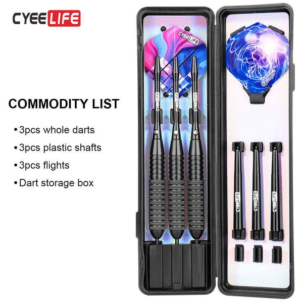 Darts CyeeLife Professional 26 g Dartpfeile mit Stahlspitze und Tragetasche, Aluminium-PVC-Schäfte, zusätzliche Flights, Heim-Dart-Set 0106