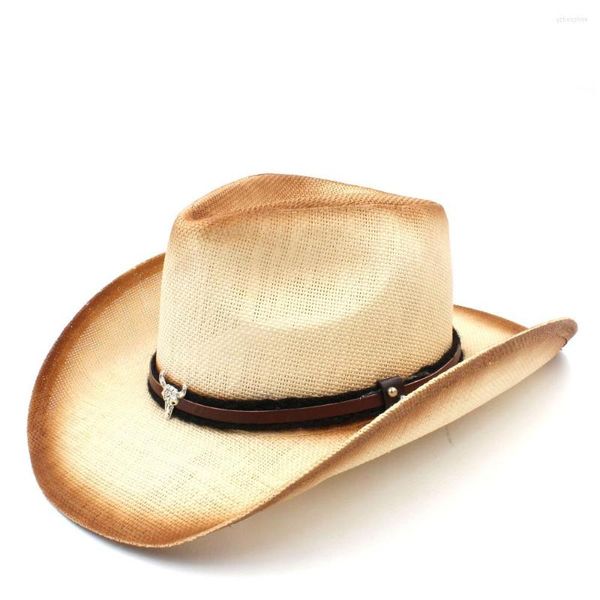 Boinas homens homens pateta chapéu de cowboy com banda de touros para lady pai western sombrero hombre cowgirl jazz tampas de 58cm
