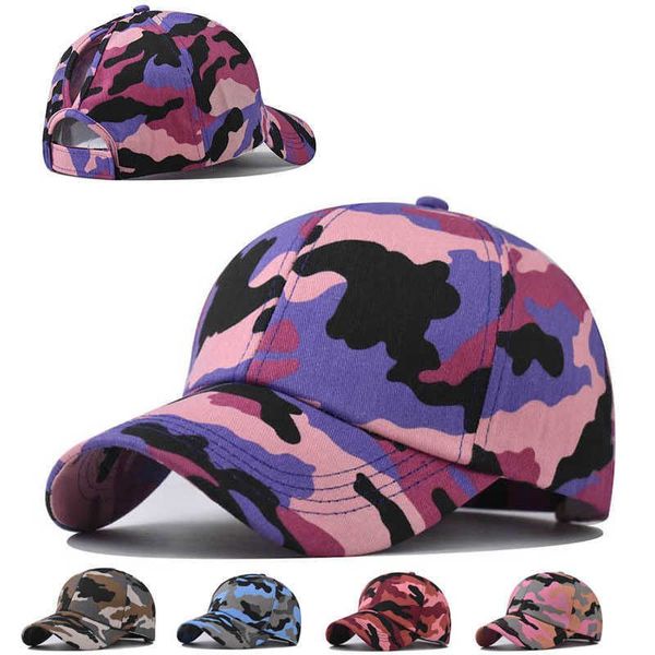 bonés de bola novos homens e mulheres rabo de cavalo beisebol camuflagem de verão casquette multicolor chapéus de sol senhoras protetor solar ao ar livre casual hiphop hat