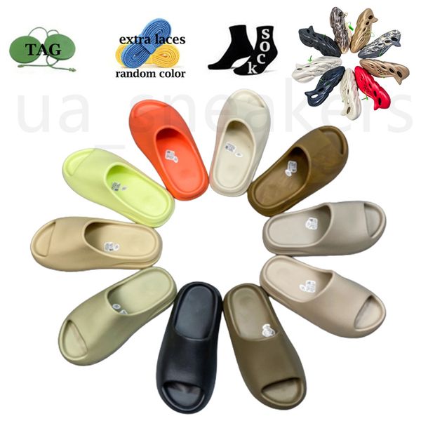 Designer 2023 Slides: Desert Sand, Earth Brown, Bone White, Glow Green, Enflame Orange, Ochre Resin Soot Flip Flop foam sandals