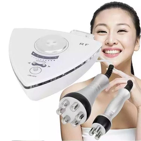 Uso domestico Mini EMS RF Massaggiatore 2 in 1 Lifting viso Rafforzamento della pelle Cura del corpo Occhi Massaggio viso galvanico Macchina di bellezza anti età