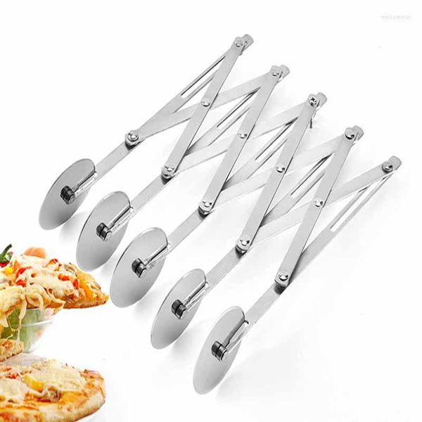 Set di stoviglie Ngai Pizza Cutter Divider Knife Pasta Rocker Peeler Utensili a rullo multifunzione in acciaio inossidabile Coltelli da forno per torte