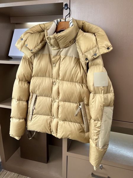 Varsity Bordado Designer burbery para homens Jaquetas Femininas Casacos Parkas Outerwear Manga destacável com capuz Casaco de Algodão Puffer Versão Mais Forte Super Grosso