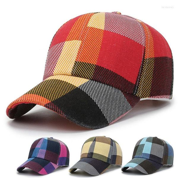 Berretti a sfera Primavera Estate Donna Uomo Plaid Baseball Outdoor Cool Lady Cappello da sole maschile per la moda