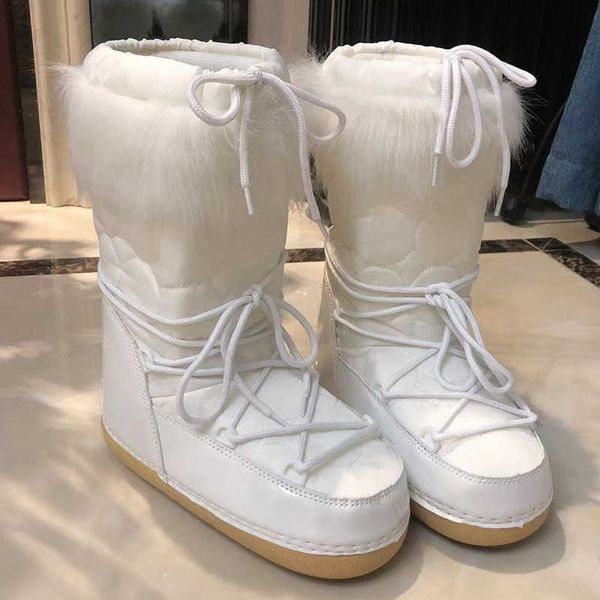 Boots Melhor Moda Mulheres 2022 Inverno Europeu Americano Espaço Lã calçados calçados de neve de neve Sapatos térmicos 221215