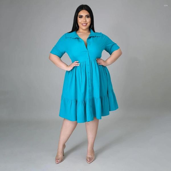 Vestidos de tamanho grande mulheres Vestido 5xl Blusa sólida Elegante para uma saia de festa de moda de senhora gordinha 2023 roupas de luxo de verão roupas por atacado