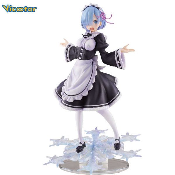 Ação Figuras de brinquedos Viceotor original genuíno re vida em um mundo diferente de zero ram inverno empregada de inverno PVC Modelo de boneca de boneca de natal T23010105