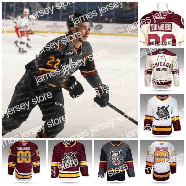 College Hockey Wears Thr Chicago Wolves Maglia da hockey AHL Joey Keane Andrew Poturalski Stefan Noesen CJ Smith Eric Williams Jack Drury Fitzgerald Josh Leivo