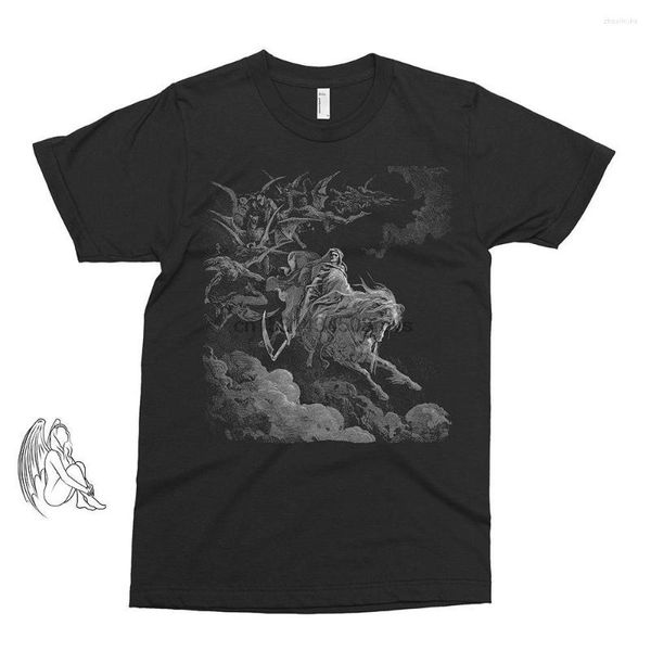 Magliette da uomo La visione della morte Gustave Dore Camicia Tee Art Xilografia Incisione Rinascimento Regalo carino