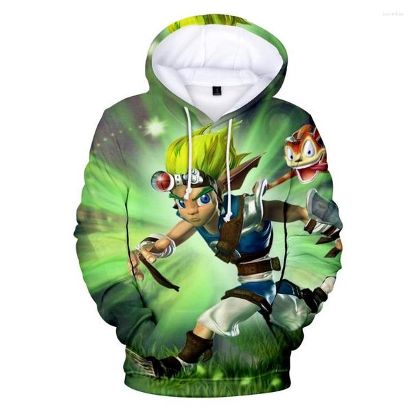 Felpe con cappuccio da uomo Felpa JAK 3 3D DAXTER Stampa Casual Classic Felpa con cappuccio Primavera Autunno Anime Cartoon Cool Tops