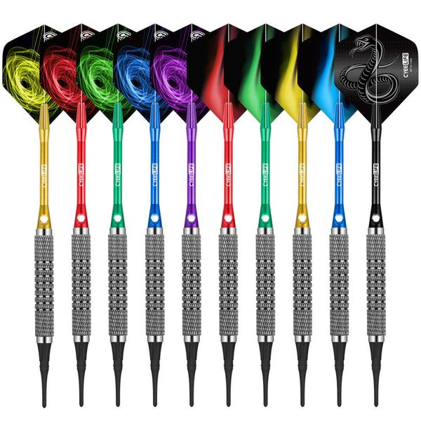 Darts CyeElife 14G Soft Darts Tip Aluminum Plate Plateed Darts Высококачественные профессиональные семейные развлекательные игры 3pcs 0106