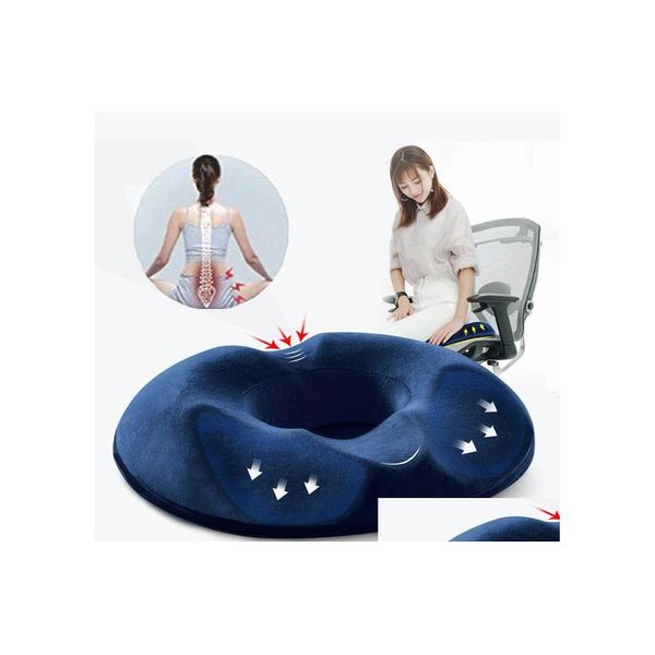 Almofada/travesseiro decorativo Mem￳ria de espuma de cadeira de assento de assento Car Office Orthopedic Office Breatable macio lav￡vel ER 6 cores DBC DH5NH