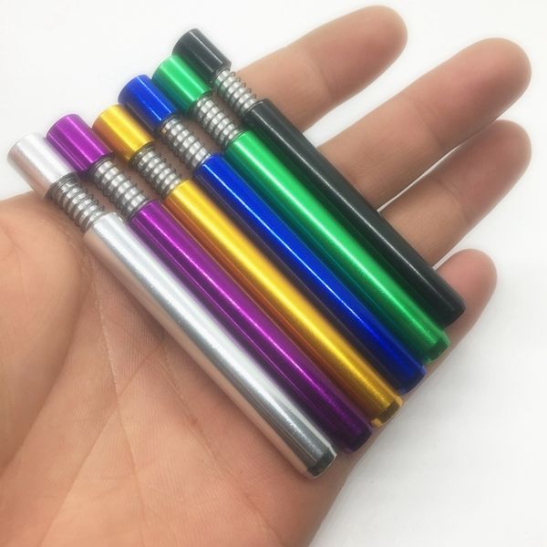 Ultimi tubi colorati in lega di alluminio Portatili portatili con filtro per sigarette per tabacco con erbe aromatiche Catcher Catcher Taster Bat One Hitter Pipe Dugout Case Tube Tips DHL