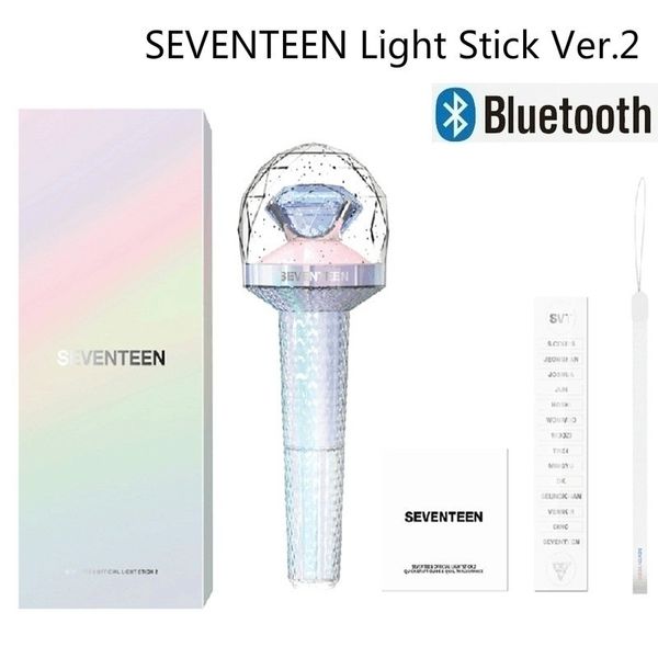 LED Işık Çubukları Orijinal Kpop Resmi Çubuk Seventeens Sopa Ver 2 Bluetooth Konser Parıltı Lambaları Hiphop Up Oyuncaklar 230106