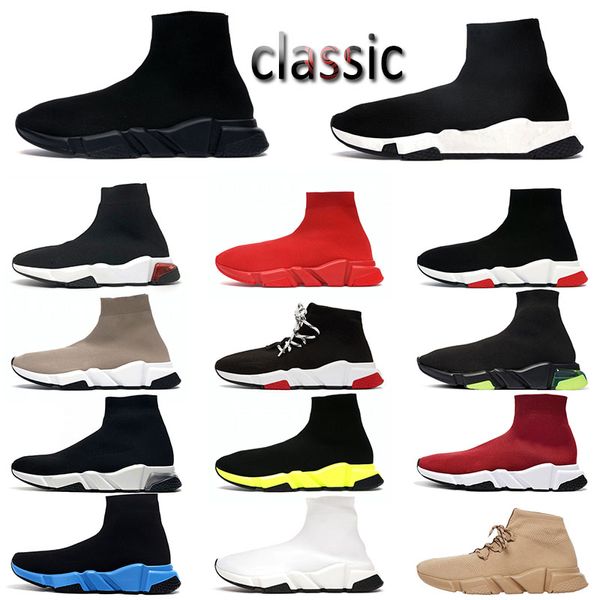 calzino scarpe speed trainer uomo donna sneaker Plate-forme graffiti bianco rosso fondo blu stringate triple beige suola chiara volt scarpe casual di lusso rosso pieno calzini stivali