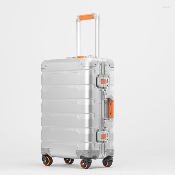 Koffer Vollaluminium-Reisegepäck Universalrad Herren- und Damenmode Metallbox Business 20/24 Zoll Trolley-Koffer