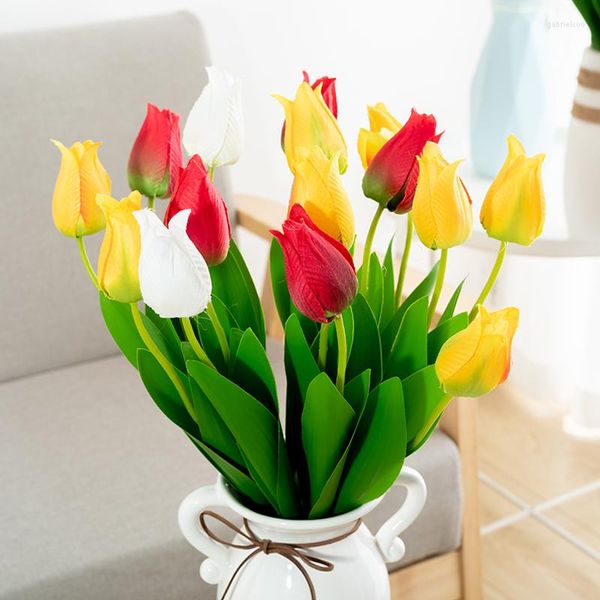 Dekorative Blumen, 5 Stück, künstliche Blumen, Stoff, Tulpen, für Hochzeit, Brautstrauß, Weihnachten, Party, Vase, Dekoration, Zuhause, Tischdekoration