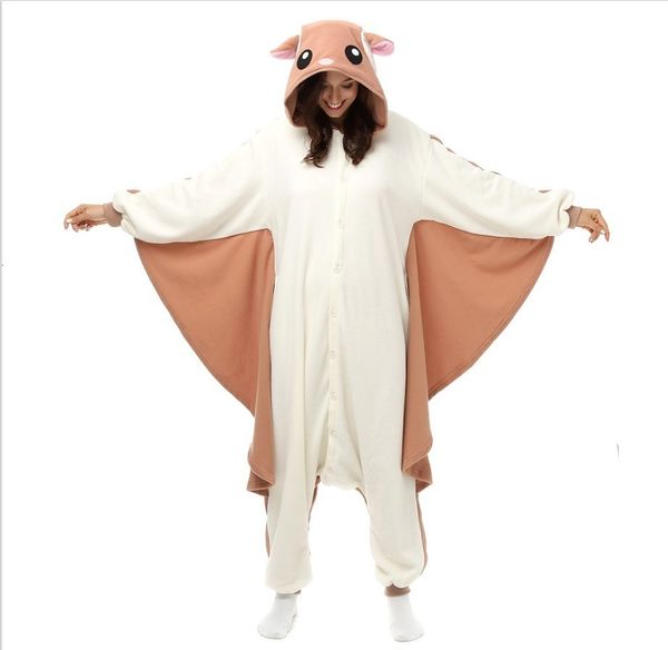 Damen Schlaflounge Frauen Tier Erwachsene Kigurumi Fliegendes Eichhörnchen Onesies Party Halloween Maus Pyjamas Cosplay Chipmuck Kostüm Nachtwäsche HerrenJumpsuit 230106