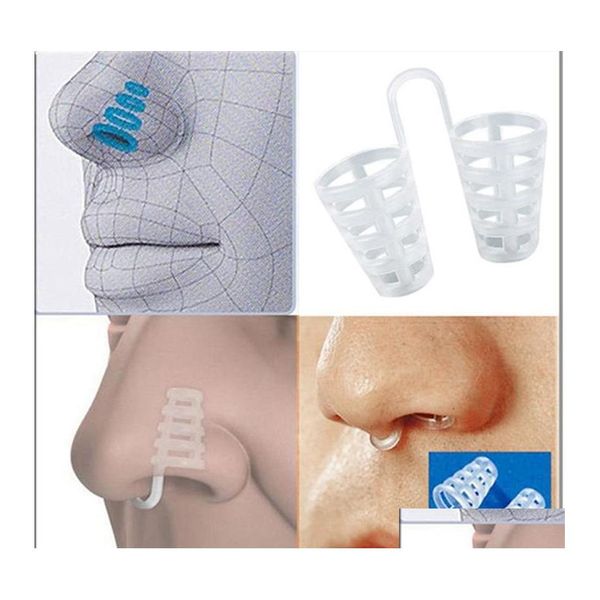 Outros jardim doméstico 4pcs Parada de caixão para ronco magnético anti -rono apnea nariz clipe mini dispositivo antisnoring transparente Ajuda saudável de manga dhdpz