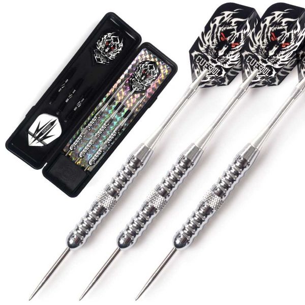 Darts Cuesoul Archer 19 Gramm Stahlspitze Elektroplierende Messingfässer Darts Set mit Dart Case 0106