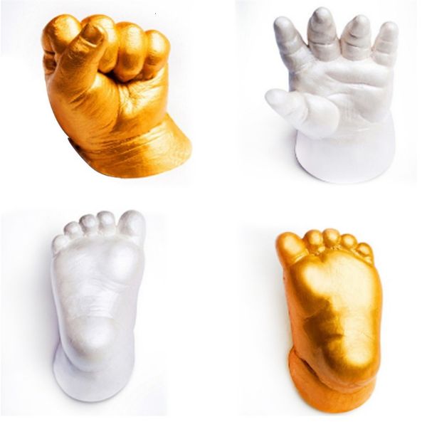 Objetos decorativos Figuras fofas de molde de gesso para bebê estátua 3D Pé de mão impressão para o kit de fundição de lembrança Acessórios para casamentos Decoração de casa 230105