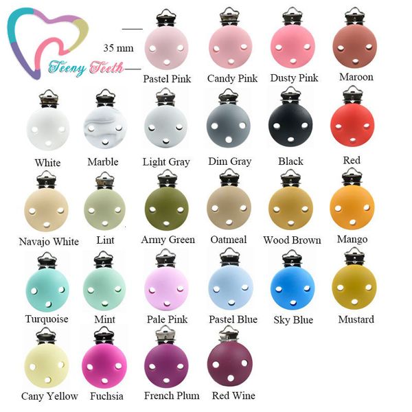 CLIPS DO CLIPES DE PARCENDIDORES CORES 10 PCS SILICONE FEDETHER ROUNTE DIY BEBÊ BEBÊ DUMMY Chain Soother Soother Jewelry Toy 230106