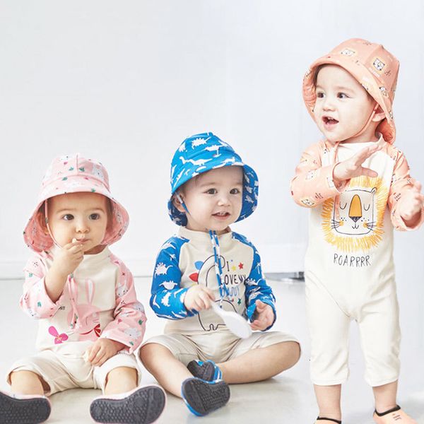 S Protetor solar de roupas solares de roupas de banho de bebê S para crianças para crianças meninas coreanas Meninas Roupas de surf 230106