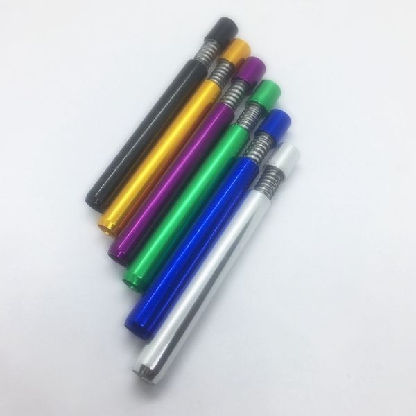 Colorato portatile a molla telescopico in lega di alluminio Tubi Dry Herb Tabacco porta sigarette Catcher Taster Bat One Hitter Pipe Dugout Case Tube