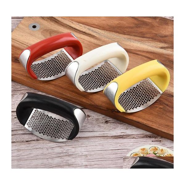 Ferramentas de vegetais de frutas portátil aço inoxidável Pressione Chooper Hand Garlics Grinder Gadget Gadget Slicer Gadget VT067 DHWTV