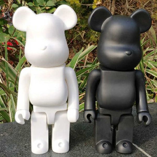 Figuras de brinquedo de ação 28cm 400 Bearbrick Bear Brick Figuras de ação Bear PVC Model Figures DIY Paint Dolls Kids Brinquedos Crianças Presentes de Aniversário T230105