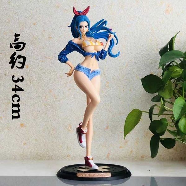 Aktionsspielfiguren Anime Statue One Piece GK 34cm Nefeltari Vivi Actionfigur Fashion Sexy Girl Collection Anime Figuren PVC Spielzeug Geburtstagsgeschenk T230105