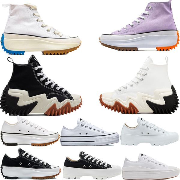 Kanvas Ayakkabılar 1970'ler Klasik Platform Ayakkabı Moda Kadın Erkek Sneaker Yüksek top Aşıklar Eğitmenler Kaymaz Kırk Yama Kalın Alt Aynalar Spor Ayakkabılar Yürüyüş Siyah Beyaz