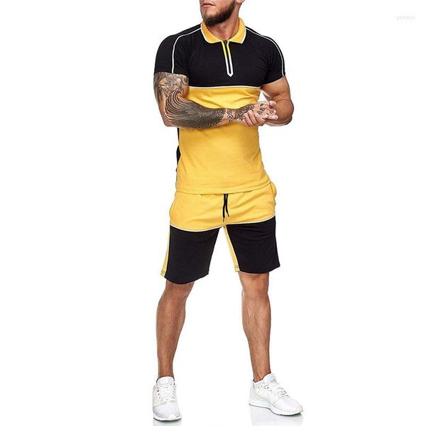 Lauf-Sets Herren-Set Trainingsanzug Mode Lässig Sportanzug Fußball Basketball Uniform Quick Dry Slim Herren Kurzarm T-Shirt