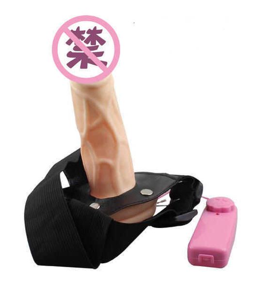 Os brinquedos sexuais usam pênis oco masculino e as calças de couro de raiz vibratória masturbação brinquedos adultos produtos adultos