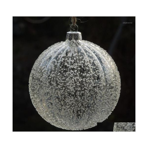 Рождественские украшения Diameteris6cm полосатый стеклянный шарик Прозрачный глобус с чипсами подвесной орнамент Ball1 Доставка капля home g dhron