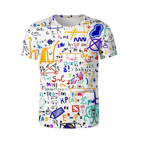 Женская футболка Смешная Математическая Физ Химическая Формула Летняя улица 3d мода o шее мягкая негабаритная математика 230106