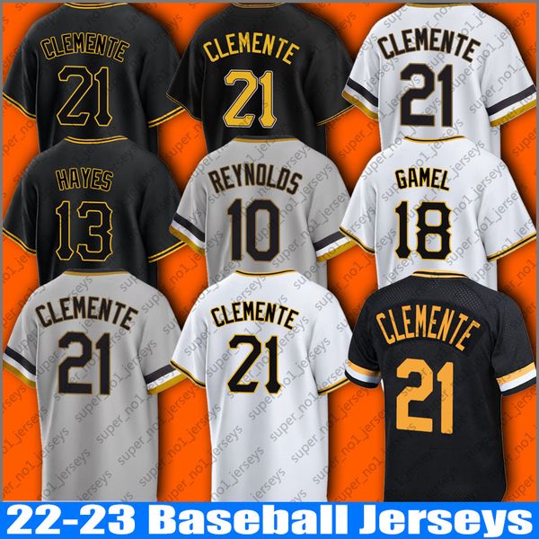 21 Roberto Clemente 8 Willie Stargell Baseballtrikot KeBryan Hayes Ben Gamel Bryan Reynolds Cal Mitchell JT Brubaker Trikots Jack Suwinski Ji-Man Choi David Bednar