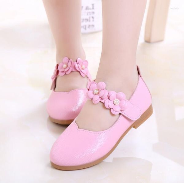 Athletic Shoes Spring & Autumn Leather Girls Flowers Party For Baby Princess Kids Children Flats Dress Shoe White Sandal