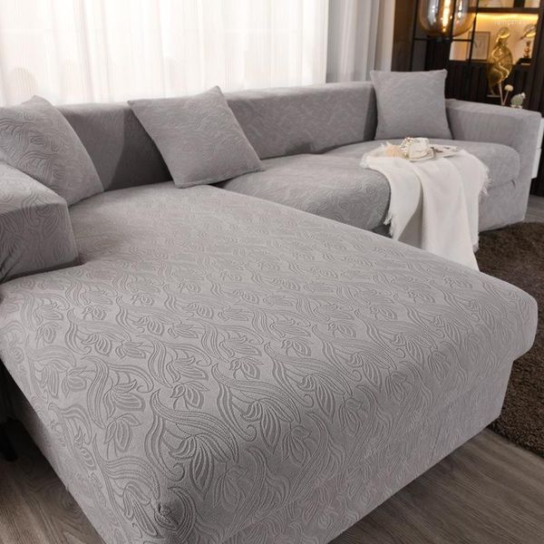 Stuhlabdeckung Jacquard Cover für Sofa Elasticated L-förmiges Eckpfahl Lounge mit Armlehnenschutz Couch Slipcover Wohnzimmer