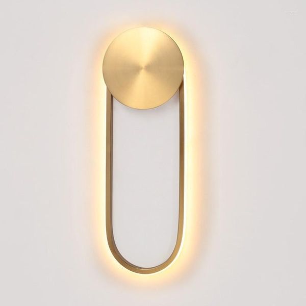 Lâmpadas de parede modernas simples luminária de ouro led led u luminária nórdica sala de estar interna quarto el corredor lâmpada lâmpada decoração de casa