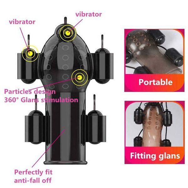 Articoli di bellezza Vibratore del pene Giocattoli sexy per gli uomini 20 Velocità Trainer Anello Glande Ritardo per adulti Eiaculazione Cazzo maschile Masturbarsi