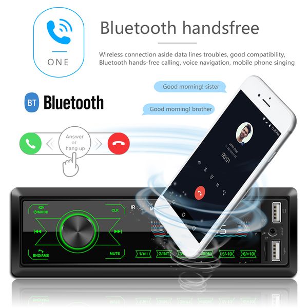 Autoradio Design delicato M10 1DIN Car Stereo Lettore MP3 In Dash Ricevitore per unità principale radio AUX-in compatibile con Bluetooth