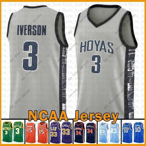 College-Basketball trägt tkm Georgetown University NCAA Allen 3 Iverson LeBron 23 James Kawhi Basketball-Trikot 2 Kyrie Leonard Dwyane 3 Wade Irving Stephen 30 Curry