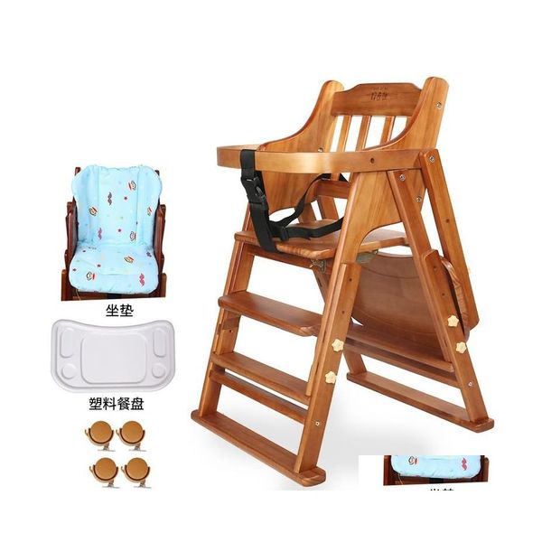 Esszimmerstühle Sitze Klappbarer Baby-Massivholz-Hochstuhl Kinder-Ess-Hochstuhl Kinder-Fütterungstisch für Babys und für Babys 20211223 Dhnux