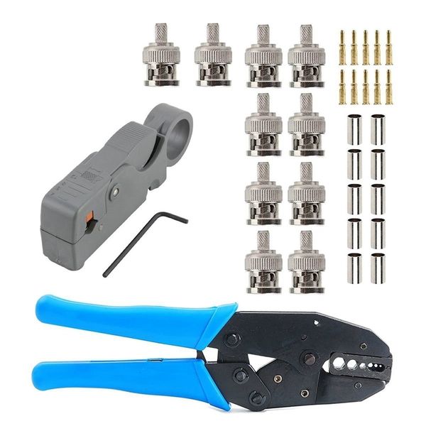 Другие ручные инструменты 1Set Coax RFBNC CRUFP для RG58 RG59 RG6 с разъем заглушки BNC 10PCS 230106